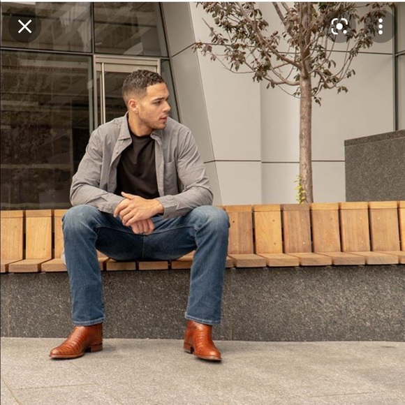 Tony Lama Men's Tan Smooth Ostrich Round Toe Exotic Western Boots in GUC - Picture 8 of 8